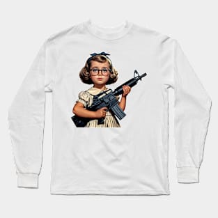 The Little Girl and a Toy Gun Long Sleeve T-Shirt